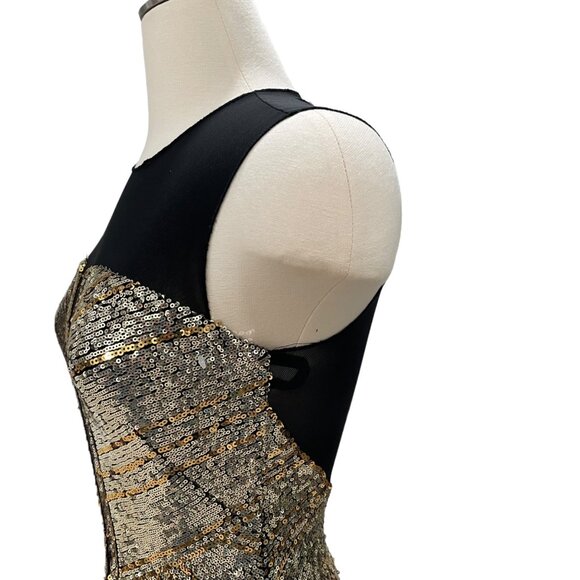 Bebe Bling Dress XXS - Sequin Embellished Mesh Panel Bodycon Party/Cocktail - Picture 6 of 8